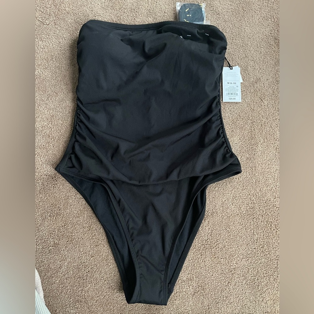 Shade & Shore Elegant Black One-Piece Swimsuit